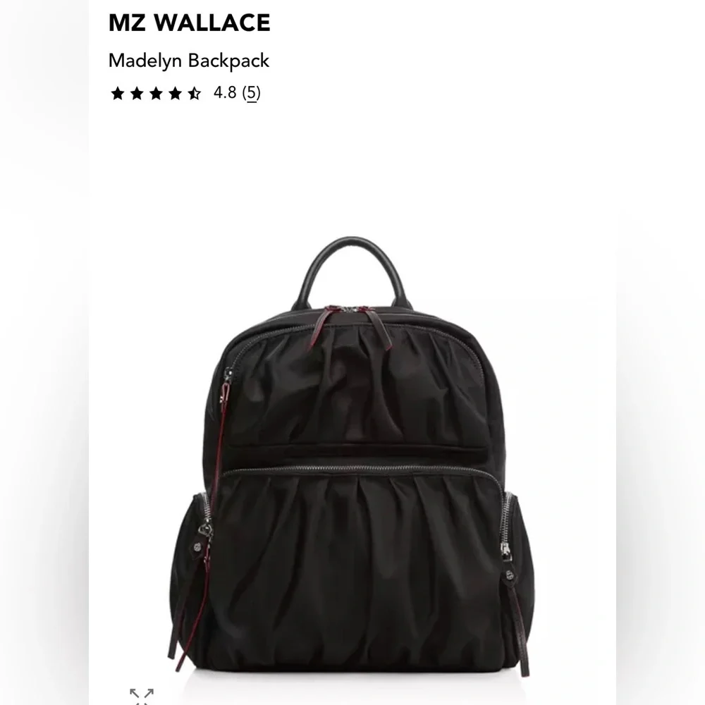 MZ Wallace Madelyn Black Nylon Backpack